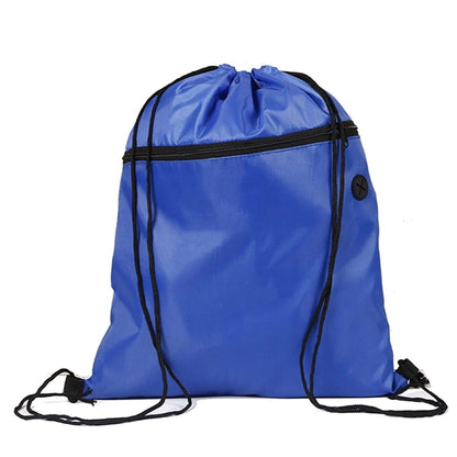 Oxford Cloth Drawstring Backpack With Zipper