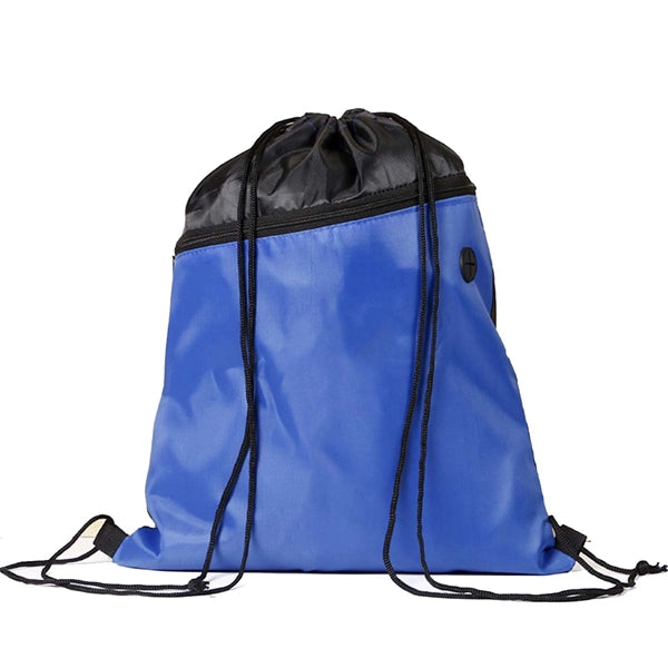 Oxford Cloth Drawstring Backpack With Zipper