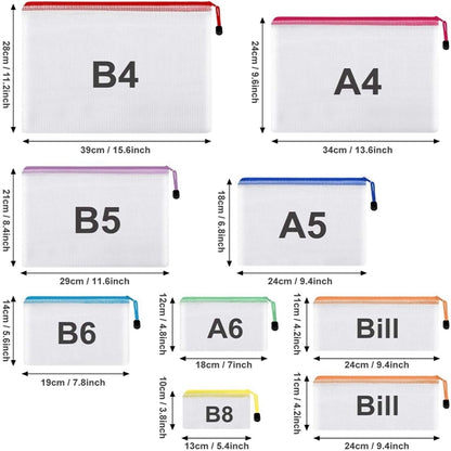 Mesh Zipper Pouch For B4, B5, A4, B6, A5, A6, B8 Size,