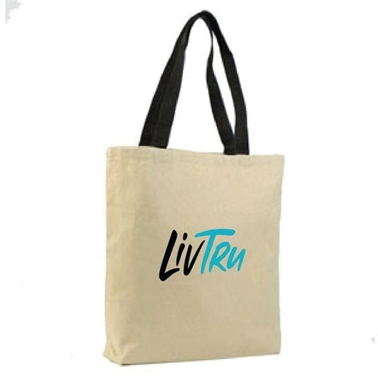 Cotton Promo Canvas Tote Bag with Color Handles(15 x 15 x 3)