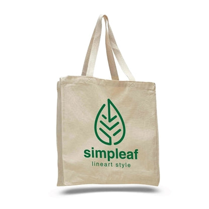 Cotton Canvas Gusset Tote Bag (14 x 15 x 4) 12Oz