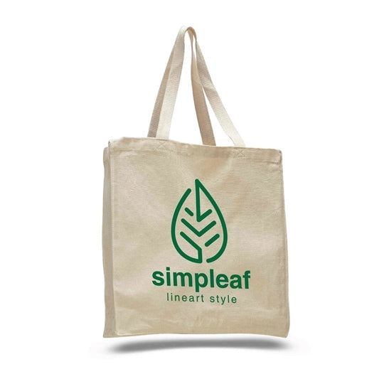 Cotton Canvas Gusset Tote Bag (14 x 15 x 4) 12Oz