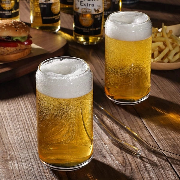 16Oz Can Shaped Glass Cup With Straw Lid