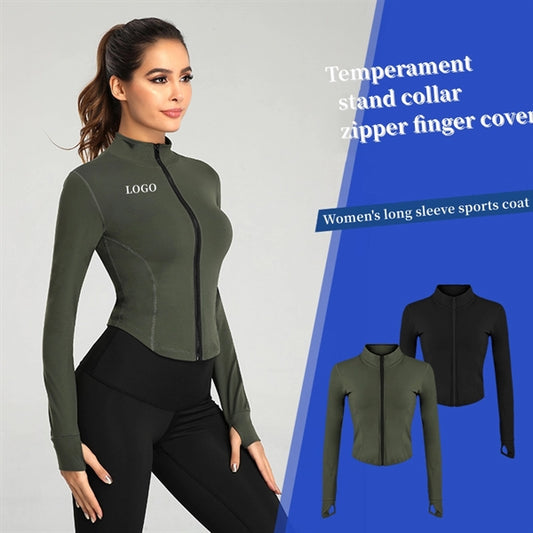 Full Zip-Up Yoga Top Workout Running Jacket
