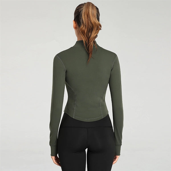 Full Zip-Up Yoga Top Workout Running Jacket