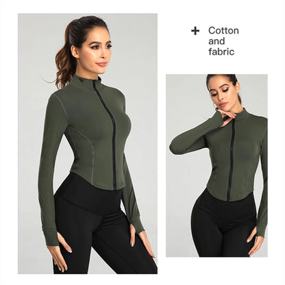 Full Zip-Up Yoga Top Workout Running Jacket