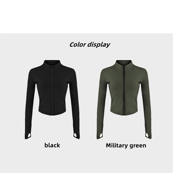 Full Zip-Up Yoga Top Workout Running Jacket