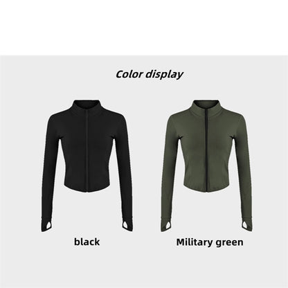 Full Zip-Up Yoga Top Workout Running Jacket
