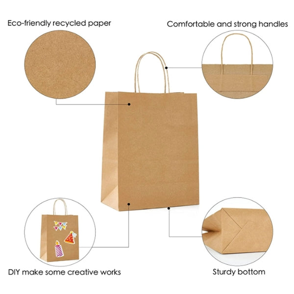 Brown Kraft Paper Gift Bag With Handle