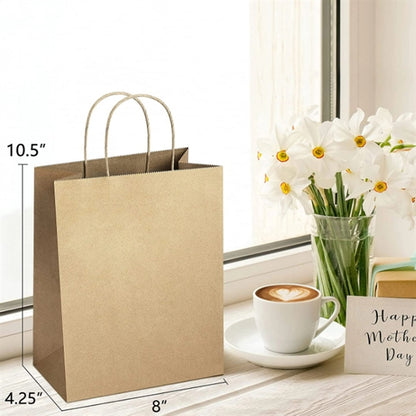 Brown Kraft Paper Gift Bag With Handle