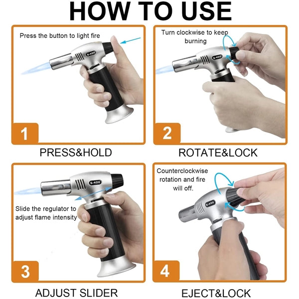 Refillable Butane Torch Lighter