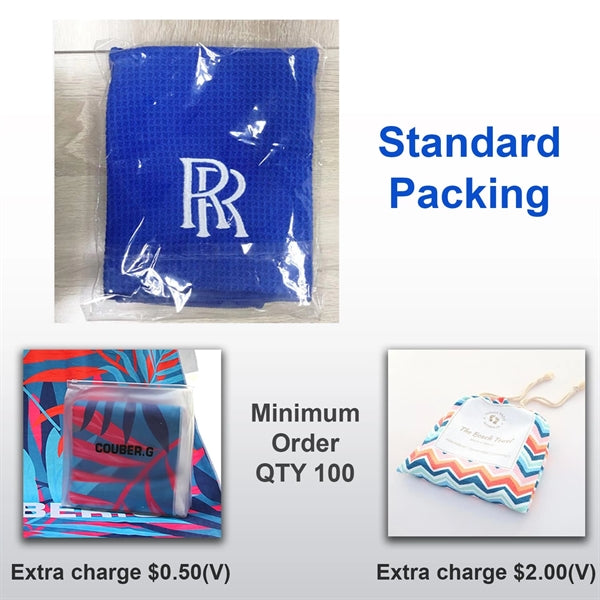 12"x 20" Sublimated Microfiber Velour Golf Towel w/ Grommet