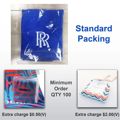12"x 20" Sublimated Microfiber Velour Golf Towel w/ Grommet