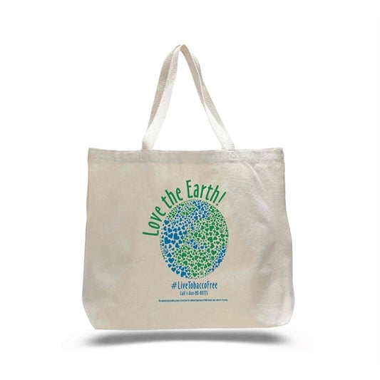 Canvas Jumbo Tote W/ Bottom Gusset (20"x15"x5") 12Oz