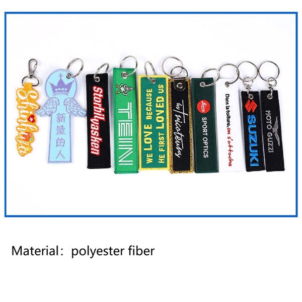 Embroidery Keychain Customized Label Logo Clothes Bag Tag
