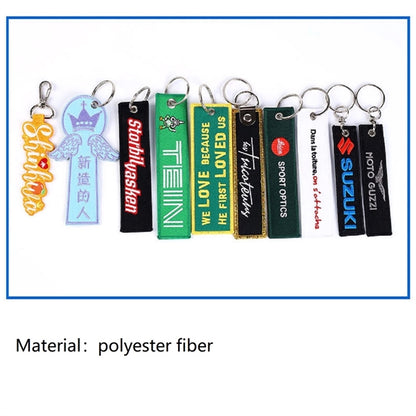 Embroidery Keychain Customized Label Logo Clothes Bag Tag