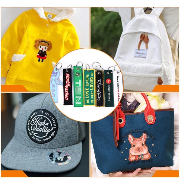 Embroidery Keychain Customized Label Logo Clothes Bag Tag