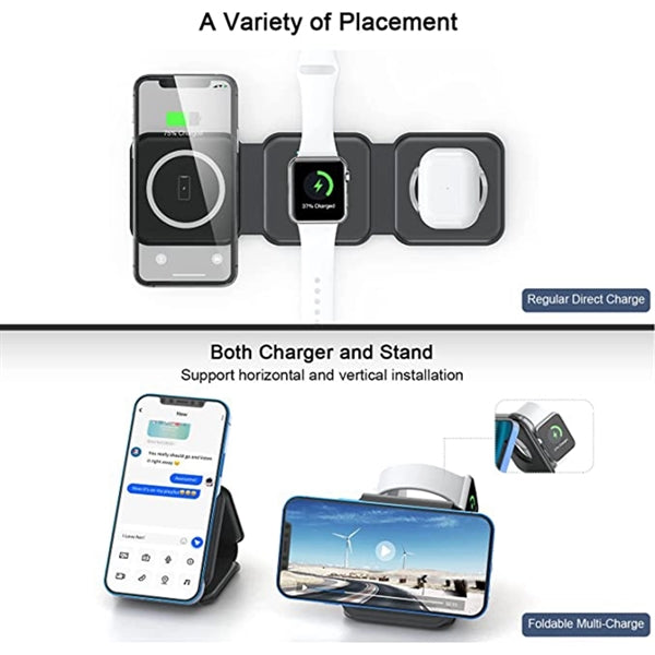 15W 3 In 1 Magnetic Wireless Charger