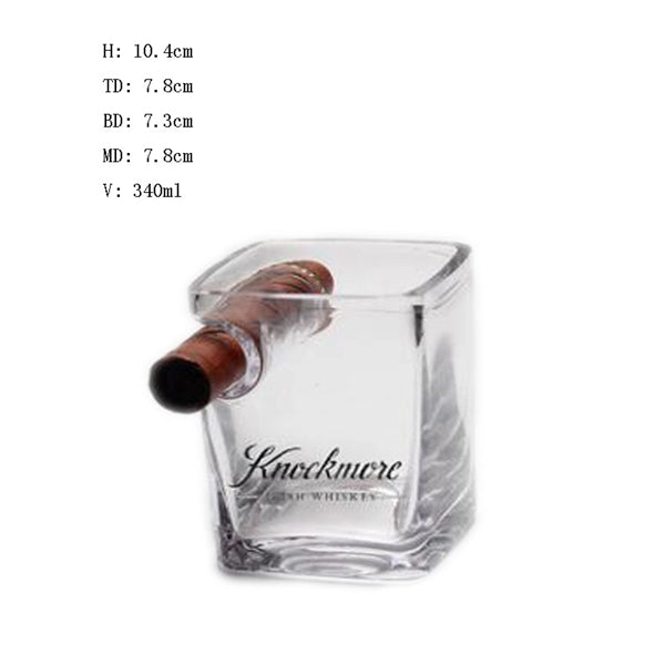 Rock Glass With Cigar Holder