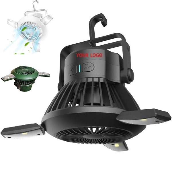 Solar Camping Fan With Led Lights