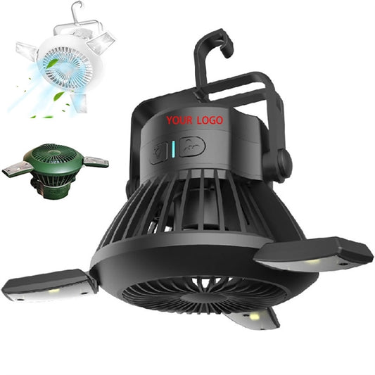 Solar Camping Fan With Led Lights