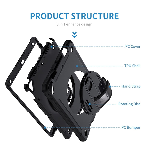 iPad 10.2" 2019 Rugged case with adjustable Hand Stp
