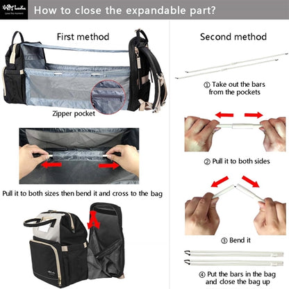 3 Insulated Bottle Warmer Diaper Bag With Usb Charge Port
