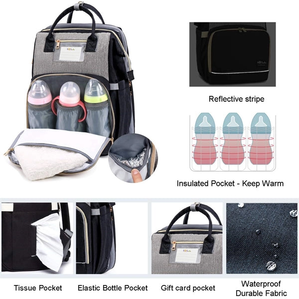 3 Insulated Bottle Warmer Diaper Bag With Usb Charge Port