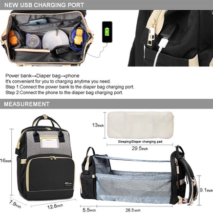 3 Insulated Bottle Warmer Diaper Bag With Usb Charge Port