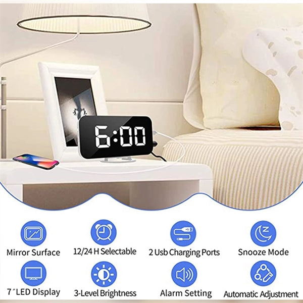 Led Mirror Electronic Clock