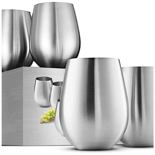 12 Ounce Stainless Steel Unbreakable Wine Glass