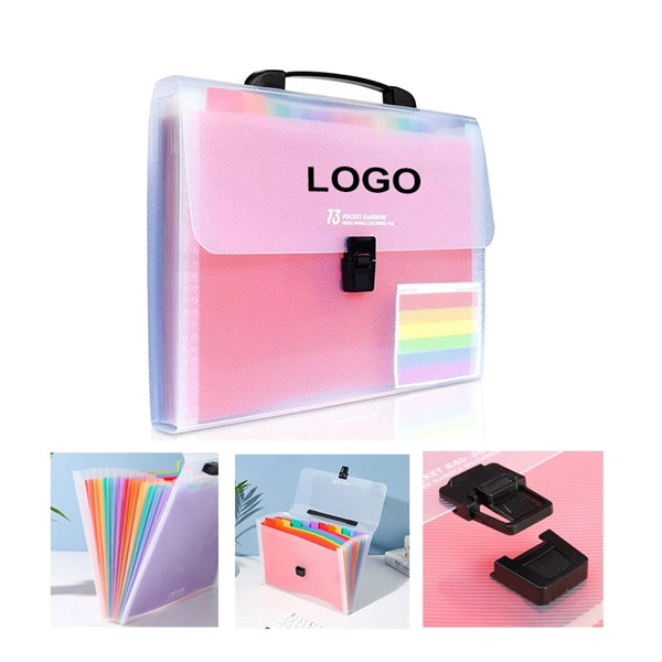 13-Pockets A4 Rainbow Accordion Expanding File Organizer