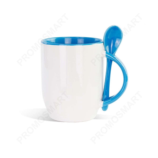 11 Oz. Ceramic Mug With Spoon