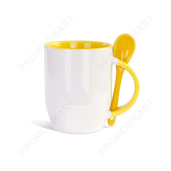 11 Oz. Ceramic Mug With Spoon