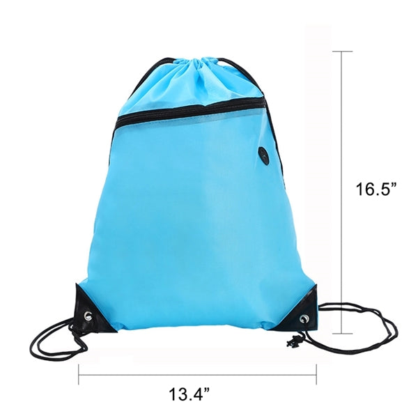 Drawstring Backpacks with Zipper Pocket