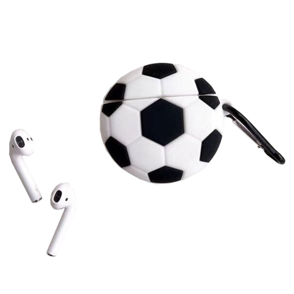 Silicone Soccer Earbuds Case with Keyring