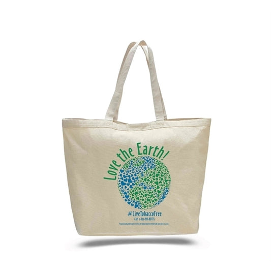 Large Heavy Canvas Tote Bags w/ Hook & Loop Closure 23x17x6