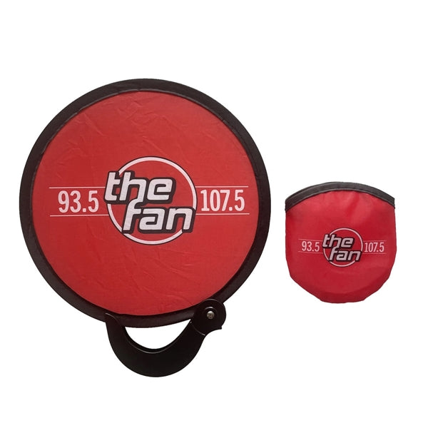 Collapsible Round Nylon Hand Fan With Custom Logo