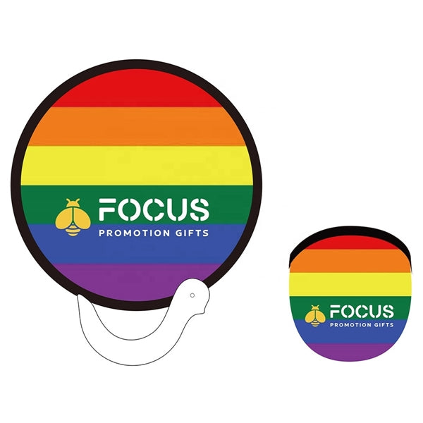 Collapsible Round Nylon Hand Fan With Custom Logo