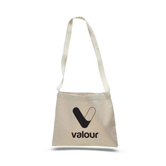 Small Canvas Messenger Bag with Gusset and Long Straps 14x12
