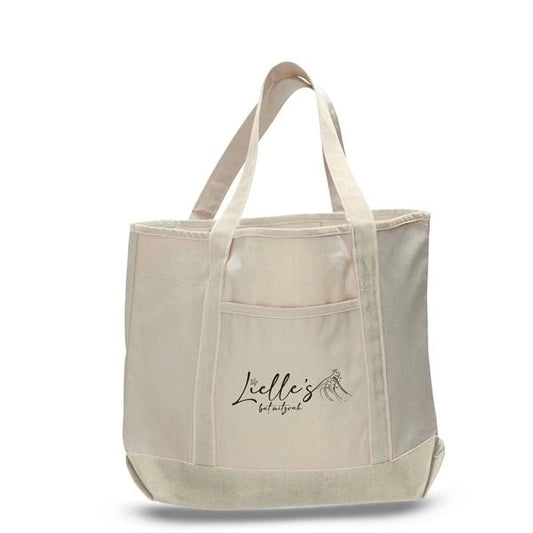 Jumbo Size Heavy Canvas Deluxe Tote Bag w/ Gusset (22x16x6)