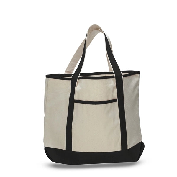 Jumbo Size Heavy Canvas Deluxe Tote Bag w/ Gusset (22x16x6)