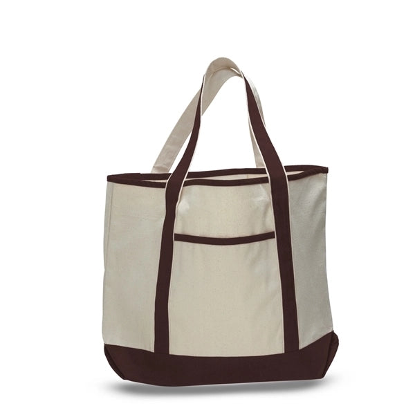 Jumbo Size Heavy Canvas Deluxe Tote Bag w/ Gusset (22x16x6)