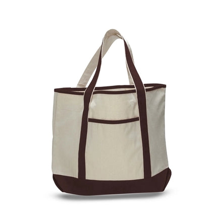 Jumbo Size Heavy Canvas Deluxe Tote Bag w/ Gusset (22x16x6)