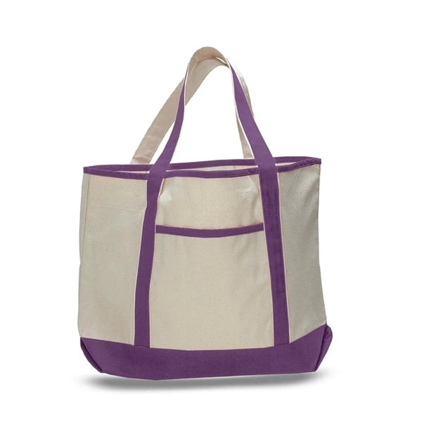Jumbo Size Heavy Canvas Deluxe Tote Bag w/ Gusset (22x16x6)