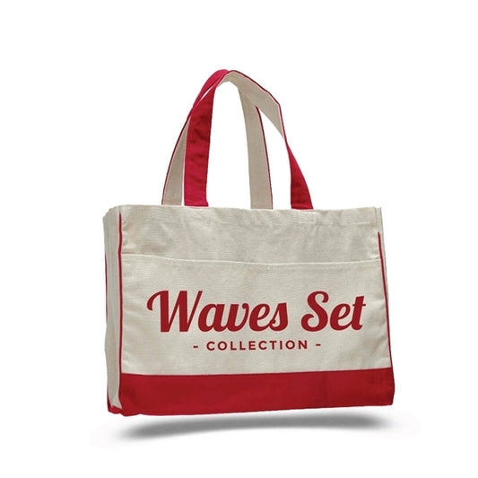 Cotton Canvas Tote Bag w Gusset & Inside Zipper Pocket 17x13