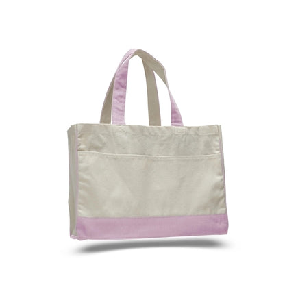 Cotton Canvas Tote Bag w Gusset & Inside Zipper Pocket 17x13