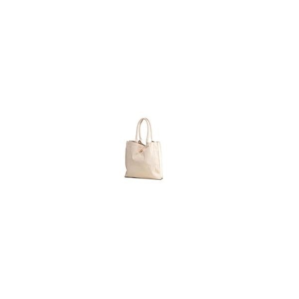 Natural Cotton Shopping Tote w/ Webbed Handles (14 x 14 x 3)