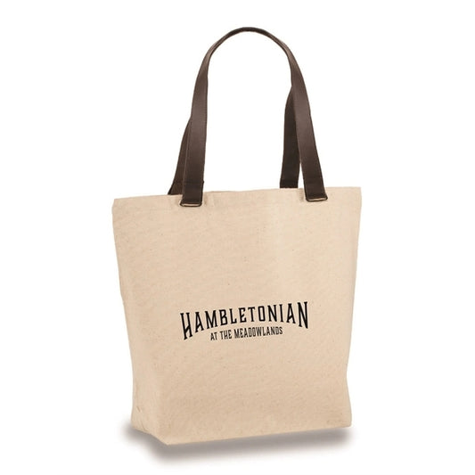 Faux Leather Handle Tote (16 x 14.5 x 5)