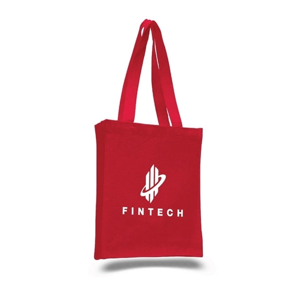 Canvas Book Bag with Gusset (10"W x 12"H x 3"D)